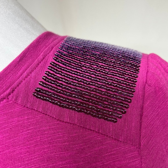 Disney Parks Authentic Pink Long Sleeve Top L Embellished Mickey Mouse Shirt - Picture 5 of 7